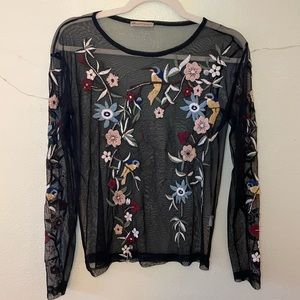 Zara mesh floral top